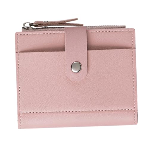MUCKLILY Kurze Damen Geldbörse Aus Pu Karten Tasche Mit Geldkarten Halter Rosa Farbe Leicht Und Tragbar Für Bargeld Und Münzen von MUCKLILY