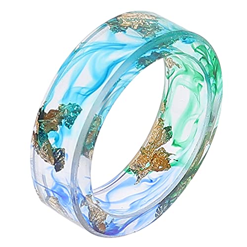 MUCKLILY Resin Ring Mit Goldfolie-ornament Kreativer Finger-schmuck Für Festivals Partys Und Alltag Exquisites Dekor Für Damen Und Herren von MUCKLILY