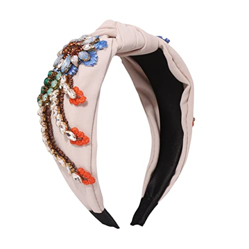 MUCKLILY 1Stück Retro Stil Mädchen Haar Rhinestone Stickerei Haarband Kopfschmuck Eleganter Kopfschmuck für Hochzeiten Partys und Tägliche Outfits Langlebig und von MUCKLILY