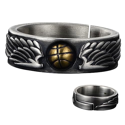 MUCKLILY Basketball Charm für Metall Fingerring Retro Schmuck für Kreativer Modering Basketball Zubehör für Partys und Alltag von MUCKLILY