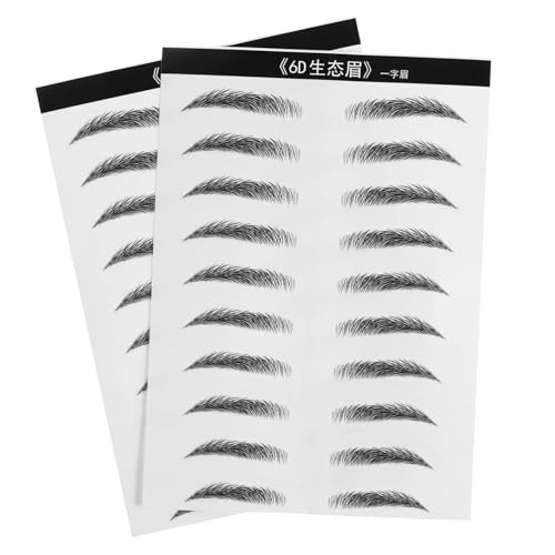 MUCKLILY 2 Blätter Wasserfeste Simulation Augenbrauen Aufkleber Haarähnliche Eyebrow Sticker für Frauen Selbstklebend Natürliches Styling frei von Verwischen bei Wenig oder Keinen von MUCKLILY