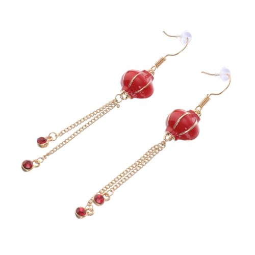 MUCKLILY 2 Paare Damen Ohrhänger Rote Laternen Ohrringe Chinesischer Stil Festliche Baumelnde Schmuck für Neujahrsfeier und Party von MUCKLILY