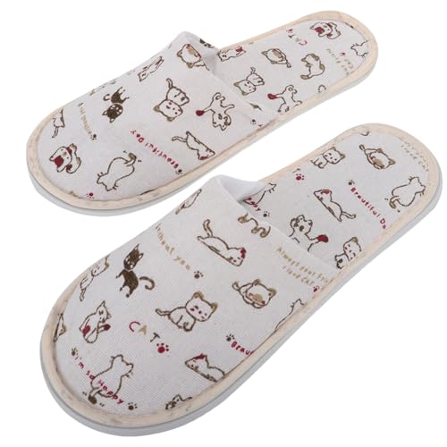 MUCKLILY 2 Paare Einweg Spa Slipper Damen Hausschuhe Rutschfest Leicht Komfortabel für Hotel Reise Urlaub Gästeschuhe Weiß von MUCKLILY