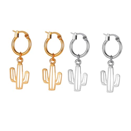 MUCKLILY 2 Paare Kreative Kaktus Ohrringe Damen Ohrhänger Pflanzen Design Umweltfreundliche Modisch Vielseitig für Alltag Party Geschenk in Gold und Silber MUCKLILY 2 Paare Kreative Kaktus Ohrringe Damen Ohrhänger Pflanzen Design Umweltfreundliche Modisch Vielseitig für Alltag Party Geschenk in Gold und Silber von MUCKLILY