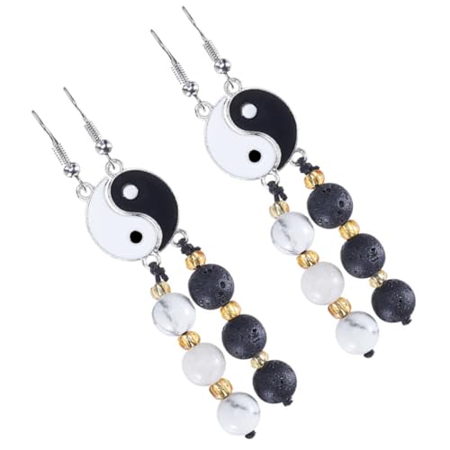 MUCKLILY 2 Paare Tai Chi Symbol Ohrringe Damen Ohrhänger Zinklegierung Langlebig Modisch Stilvoll für Alltag und Besondere Anlässe von MUCKLILY