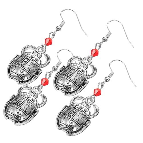 MUCKLILY 2 Paare Vintage Ohrhänger Skarabäus Damen Retro Silberfarbene Insekten Ohrringe Schmuck für Geburtstag Festival Geschenk mit Feinem Muster und Einzigartigem Design MUCKLILY 2 Paare Vintage Ohrhänger Skarabäus Damen Retro Silberfarbene Insekten Ohrringe Schmuck für Geburtstag Festival Geschenk mit Feinem Muster und Einzigartigem Design von MUCKLILY
