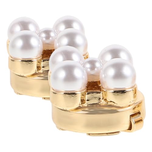 MUCKLILY 2 STÜCK Blumen Manschettenknöpfe Damen Perlenoptik mit Glitzersteinen Modisch für Hemd Hochzeit Party Geburtstag Accessoires von MUCKLILY