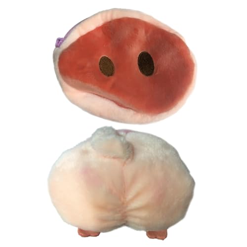 MUCKLILY 2 STÜCK Teiliges Mini Münzbeutel mit Metall reißverschluss Plüsch Cartoon Schwein Design Süße Geldbörse und Kosmetiktasche für Damen und Mädchen für Reisen Shopping und Kleine von MUCKLILY
