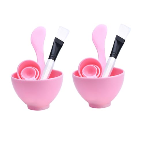 MUCKLILY 2 Sätze DIY Gesichtsmasken Schüsseln Beauty Makeup Pinsel mit Messwerkzeug für Präzises Anmischen und Auftragen Langlebig und Praktisch für Damen und Mädchen Zufällige Farbe von MUCKLILY