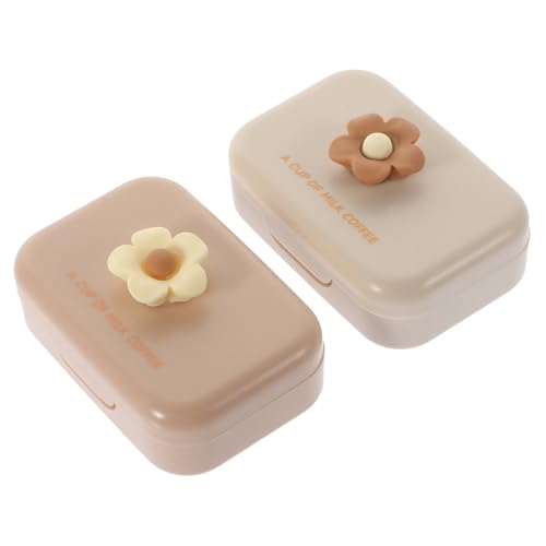 MUCKLILY 2 Sätze Tragbare Kontaktlinsenbox mit Dichtem Verschluss aus Langlebigem Material als Aufbewahrungsbox für Kontaktlinsen Unterwegs Hause Inkl Praktischem Kontaktlinsen Organizer von MUCKLILY