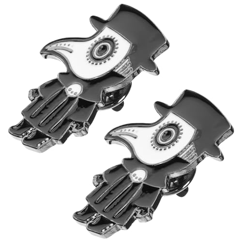 MUCKLILY 2 Stck Punk Emaille Brosche Plague Doctor Anstecknadel für Damen Kleidung Robuste Metallstruktur Vielseitig für Jacken Schals Rucksäcke Modisches Accessoire von MUCKLILY