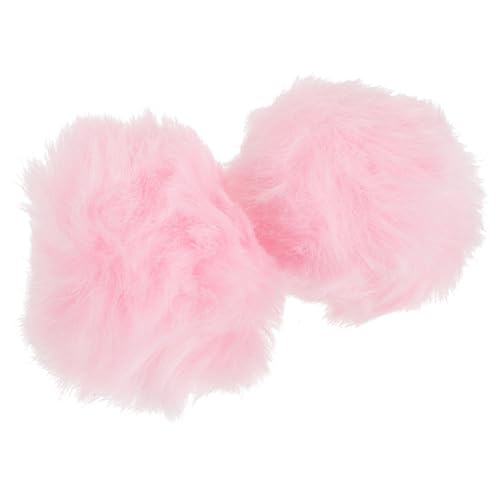 MUCKLILY 2 Stück Abnehmbare Schuhclips mit Weißen Kunstfell Pompoms DIY Schuhschmuck für Damen Vielseitige Sneaker und Schuhe Dekoration Stabile Flexible Schuhschnallen Zubehör von MUCKLILY