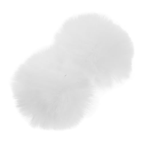 MUCKLILY 2 Stück Abnehmbare Weiße Kunstfell Bommel Schuh-charms Weiche DIY Schuhpins Vielseitige Schuh-deko Stabile Einfache Befestigung für Damen Schuhe von MUCKLILY