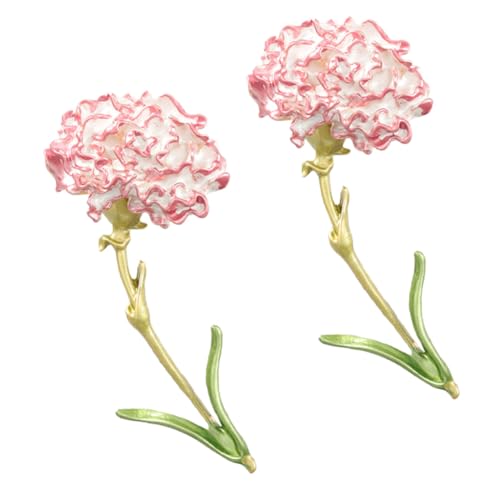 MUCKLILY 2 Stück Blütenbrosche Anstecknadel aus Legierung Rosa Blumen-design Cartoon Cardigan Clip für Damen Pullover Schal-dekoration Einfach zu Befestigen Modisches Accessoire für Alltag von MUCKLILY