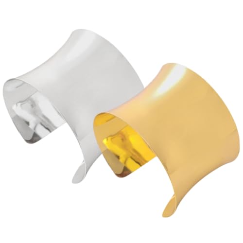 MUCKLILY 2 Stück Breiter Damen Armreif aus Hochwertiger Legierung Verstellbarer Offener Metall-manschetten-armband Modisches Schmuck Alltag und Besondere Anlässe Geschenkidee von MUCKLILY