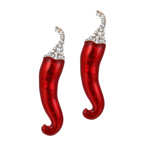 MUCKLILY 2 Stück Chili Broschen aus Robustem Metalllegierung Vielseitige Anstecknadeln mit Sicherem Verschluss für Jacken Taschen Hüte Modische Accessoires für Alltag und Festlichkeiten von MUCKLILY