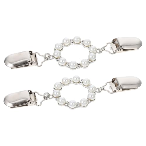 MUCKLILY 2 Stück Delikate Seidenschalschnalle Modische Strickjacken Clips mit Elegantem Perlen Strass design Leichter Schalhalter für Stilvolle Kleidung und Vielseitige Verwendung von MUCKLILY