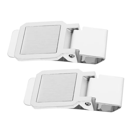 MUCKLILY 2 Stück Edelstahl Geldclip Klein Praktischer Metall Notenhalter Robust Rostfrei Vielseitiger Geldklammer für Bargeld Kreditkarten und Papiere Kompakt Leicht Transportierbar von MUCKLILY