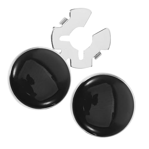 MUCKLILY 2 Stück Elegante Manschettenknöpfe und Smokingknöpfe Set für Herren Schwarz aus Kupfer Klassisch Einfach zu Befestigen Geeignet für Business Hochzeit und Besondere Anlässe von MUCKLILY