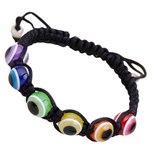 MUCKLILY 2 Stück Evil Eye Armband Handgefertigt Geflochtenes Unisex Armband mit Türkisblauen Perlen Komfortabler Sitz Modisch Elegant Für Damen und Herren von MUCKLILY