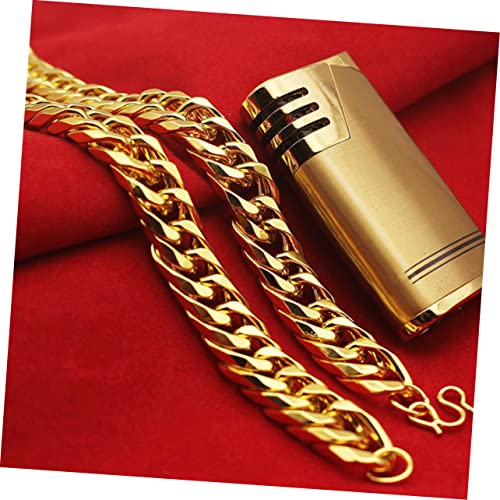 MUCKLILY 2 Stück Exaggerated Imitation Gold Halskette Herren Hip Hop Schmuck Glänzende Oberfläche Party Dekoration von MUCKLILY