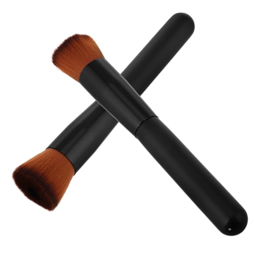 MUCKLILY 2 Stück Flacher Foundation Pinsel für Flüssige Make Up Foundation Reisefreundlicher Make Up Pinsel für Damen Design für Tägliche Anwendung und Reisen von MUCKLILY