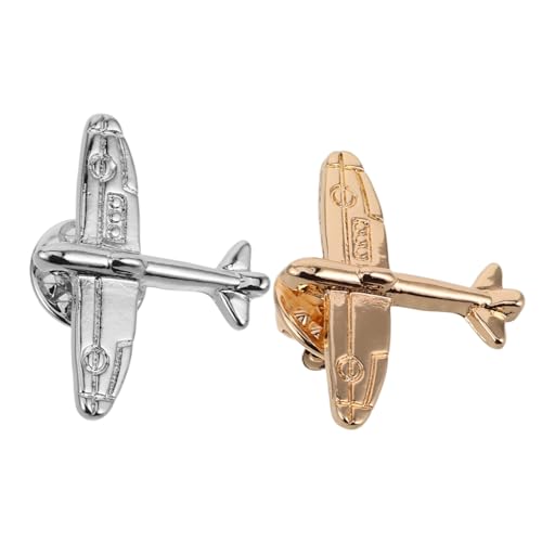 MUCKLILY 2 Stück Flugzeug Broschen Anstecknadeln aus Leichtes Design Langlebig für Hemden und Anzüge Modisches Reise-motiv Accessoire für Damen und Herren von MUCKLILY