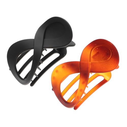 MUCKLILY 2 Stück Förmige Haarklammern Flach Rutschfest Robust für Dickes Haar Vielseitig Stylisch Damen French Style Haarspangen von MUCKLILY