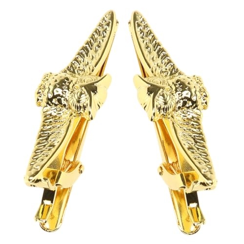 MUCKLILY 2 Stück Goldene Krawattenklammer für Herren Zinklegierung Sicherer Halt Eleganter Business Hochzeitsclip Modisches Accessoire für Formelle Anlässe und Meetings von MUCKLILY