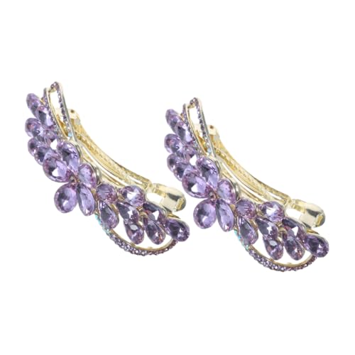 MUCKLILY 2 Stück Haarspangen mit Funkelnden Strassblumen Sicherer für Dickes Haar Vielseitige Haarklammern für Braut Damen Festliche Anlässe und Alltag von MUCKLILY