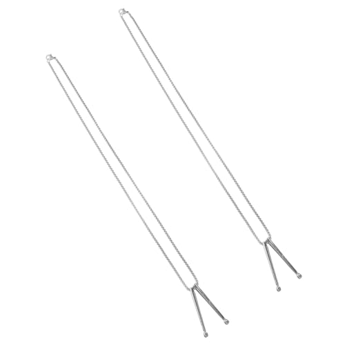 MUCKLILY 2 Stück Herren Drumstick Anhänger Halskette aus Metall Langlebige Percussion Schmuckkette mit Einzigartigem Musikelement design Robustes Schlagzeug Zubehör für Musiker und Fans von MUCKLILY