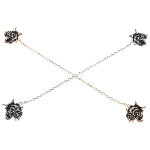 MUCKLILY 2 Stück Hochwertige Rosen Brustnadeln mit Feiner Emaille Vielseitige Cardigan Clips für Damen Stilvolle Pullover Hemdkragen Verschlüsse Modische Broschen für Geburtstag und Alltag von MUCKLILY