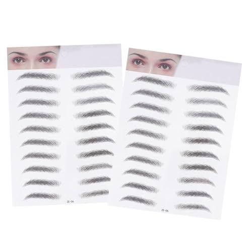 MUCKLILY 2 Stück Imitation Augenbrauen Transfer Sticker Schwarz Natürliche Augenbrauen Nachbildung Selbstklebend Langanhaltend Einfach Anzuwenden für Männer und Frauen von MUCKLILY
