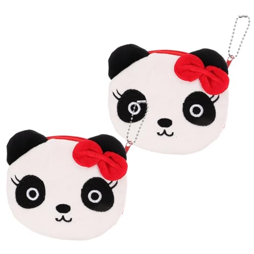 MUCKLILY 2 Stück Kleine mit Reißverschluss Niedliche Panda Motiv Clutch für Mädchen Leichter Weicher Kartenhalter Robustes Metallzipper Kindgerechte Kleingeld Kartenaufbewahrung von MUCKLILY