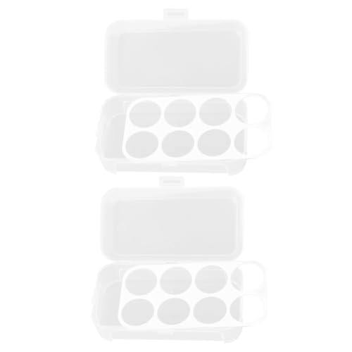 MUCKLILY 2 Stück Kosmetik Aufbewahrungsbox Weiß mit Deckel Fächer Makeup Schwamm Organizer Staubdicht Großes Fassungsvermögen Praktische Schminkbox für Pulverquaste und Kosmetik Leicht zu von MUCKLILY