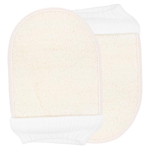 MUCKLILY 2 Stück Luffa Peelinghandschuhe Für Körperpeeling Duschhandschuh Zur Entfernung Abgestorbener Hautzellen Spa Qualität Für Männer Und Frauen Vielseitig Einsetzbar von MUCKLILY