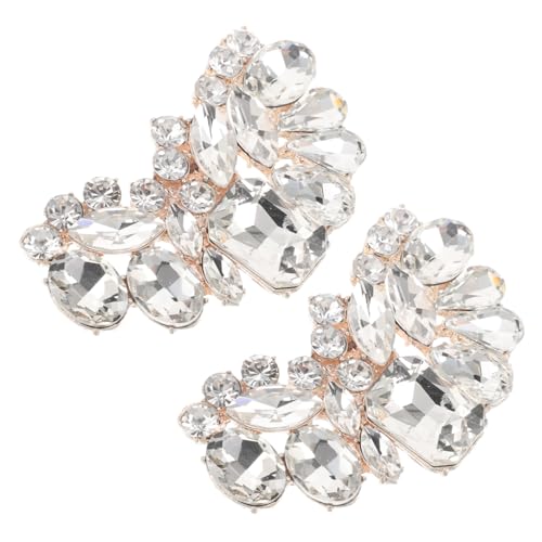 MUCKLILY 2 Stück Luxuriöse Schuhclips mit Abnehmbarer Strass schleife Stilvolle Schuhblumen dekoration aus Robustem Zinklegierung Vielseitig für Damen Flats High Heels und Sandalen von MUCKLILY
