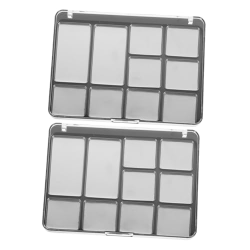 MUCKLILY 2 Stück Magnetische Lidschattenpalette aus Metall mit Fächern Langlebig und Kompakt Transparente Abdeckung Leichter Make up Organizer für Unterwegs und Zuhause von MUCKLILY