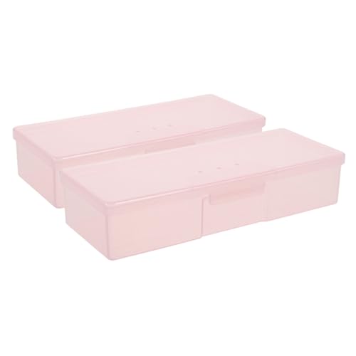 MUCKLILY 2 Stück Maniküre Organizer Kompakt Leicht Nagelpflege Aufbewahrungsbox Robust Vielseitig für Künstliche Nägel und Zubehör Reise Business von MUCKLILY
