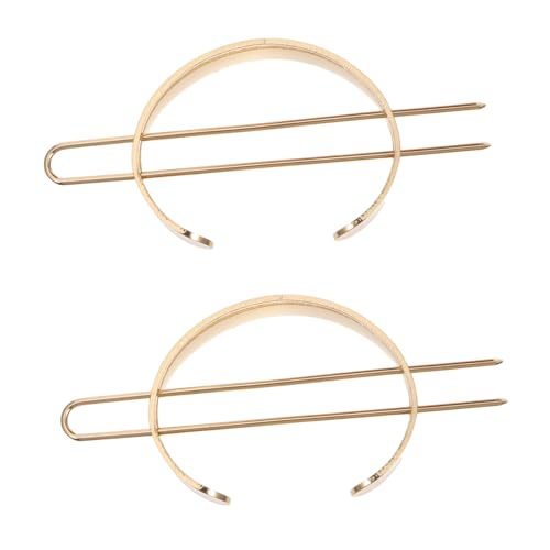 MUCKLILY 2 Stück Metal Hair Stick Gold Haarknotenhalter Haarschmuck für Damen Leichtes Metall Haarstäbchen für Sichere Pferdeschwanz Duttfrisuren Eleganter Haarhalter für Alltag und von MUCKLILY