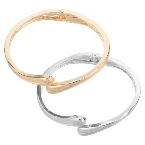 MUCKLILY 2 Stück Modische Offene Armspange Legiertem Metall mit Glänzender Wasserfall form Verstellbar und Einzigartig Damen Hand Schmuck für Alltag Party und Hochzeit von MUCKLILY