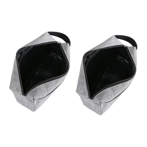 MUCKLILY 2 Stück Multifunktionale Reise waschtasche mit Reißverschluss Handlich Große Kapazität Kulturbeutel für Damen und Herren Tragbare Kosmetiktasche für Camping und Urlaub Graue von MUCKLILY