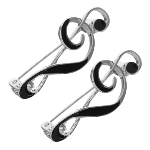 MUCKLILY 2 Stück Musiknoten Broschen aus Legierung mit Öl tropf veredelung Stilvolle Anstecknadeln für Damen Vielseitiger Schmuck für Hemd Blazer Modische Pin Accessoires von MUCKLILY
