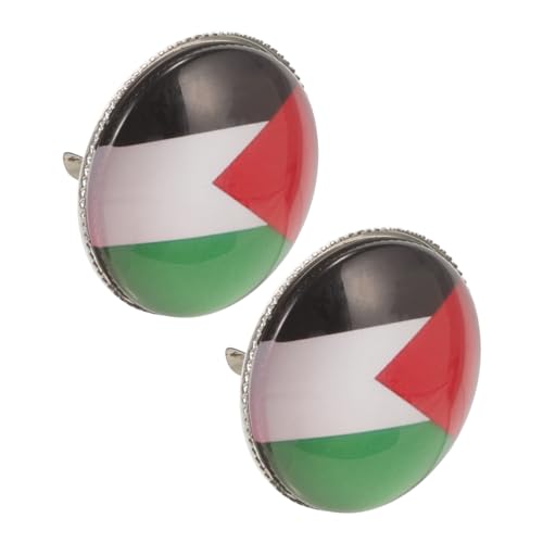 MUCKLILY 2 Stück Palästina Flaggen Brosche Metall Anstecknadel für Männer Geeignet für Kleidung Anzüge und Hüte Stilvolles und Einzigartiges Design Ergänzung von MUCKLILY