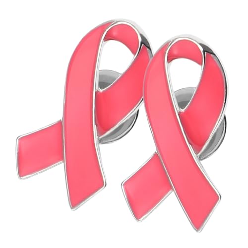 MUCKLILY 2 Stück Pinke Ribbon Pins Brustkrebs-bewusstseins-broschen Multifunktionale Anstecknadeln für Kleidung Taschen Jacken und Hüte Langlebige Modische Abzeichen von MUCKLILY