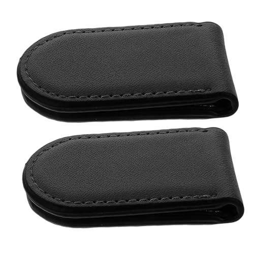 MUCKLILY 2 Stück Praktische Geldklammer aus Lasergraviertem PU Material Magnetischer Cash Münzhalter Kompakt und Vielseitig für Herren Geldbörse Schlanker Geldscheinklammer Clip für Alltag von MUCKLILY