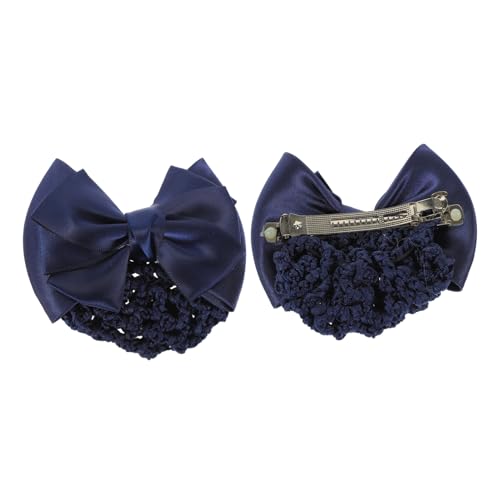 MUCKLILY 2 Stück Professionelles Haarnetz mit Schleifen Dekor Feines Mesh Haarknoten Accessoire für Damen Sicherer Sitz Eleganter Haarschmuck für Beruf und Alltag für Stewardess und von MUCKLILY