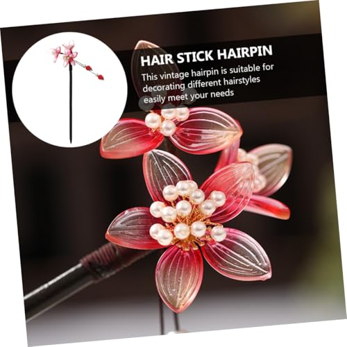 MUCKLILY 2 Stück Retro Haarschmuck Frauen Chinesischer Haarnadel Perlen Kristall Haarstab für Dutt Hochsteckfrisur Vintage Haarstäbchen Zubehör für Hochzeit Party Alltag von MUCKLILY