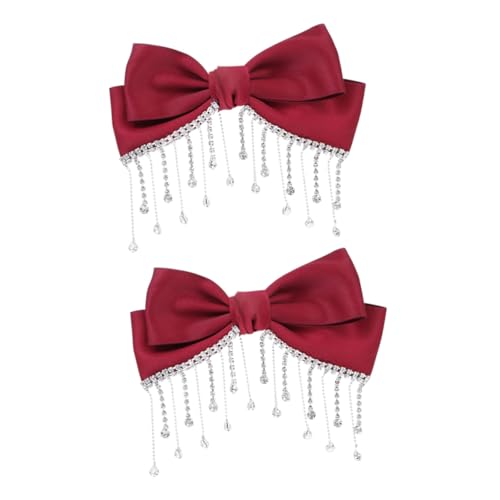 MUCKLILY 2 Stück Rote Haarschleife Haarspangen mit Zartem Schleifendetail und Rutschfestem Alligatorclip Stilvoller Haarschmuck für Damen Alltag Party Weihnachten Geschenkidee von MUCKLILY