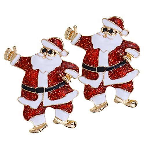 MUCKLILY 2 Stück Santa Claus Broschen Weihnachtsmotiv Anstecker Modisch Langlebig für Kleidung Schal Tasche Geschenkidee von MUCKLILY